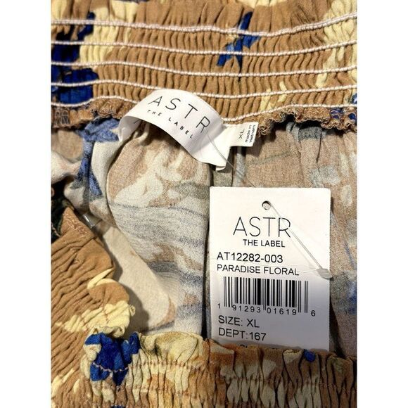 ASTR NWT Paradise Floral Off-Shoulder Blouse in Tan Size XL - Picture 4 of 4